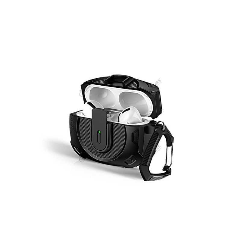 Coteci Airpods 4 Battle Armor Carbon Fiber Print Case